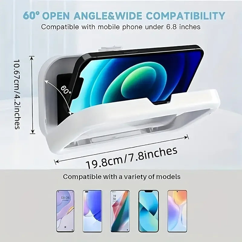 Suporte de Celular à Prova d’Água com Rotação 360° — Use no Banho, Cozinha ou Onde Quiser!