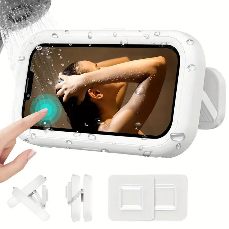 Suporte de Celular à Prova d’Água com Rotação 360° — Use no Banho, Cozinha ou Onde Quiser!