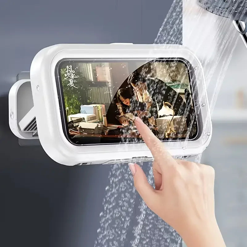 Suporte de Celular à Prova d’Água com Rotação 360° — Use no Banho, Cozinha ou Onde Quiser!