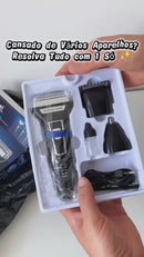 Barbeador Profissional 3 em 1 Tecnologia e Precisão - KEMEI